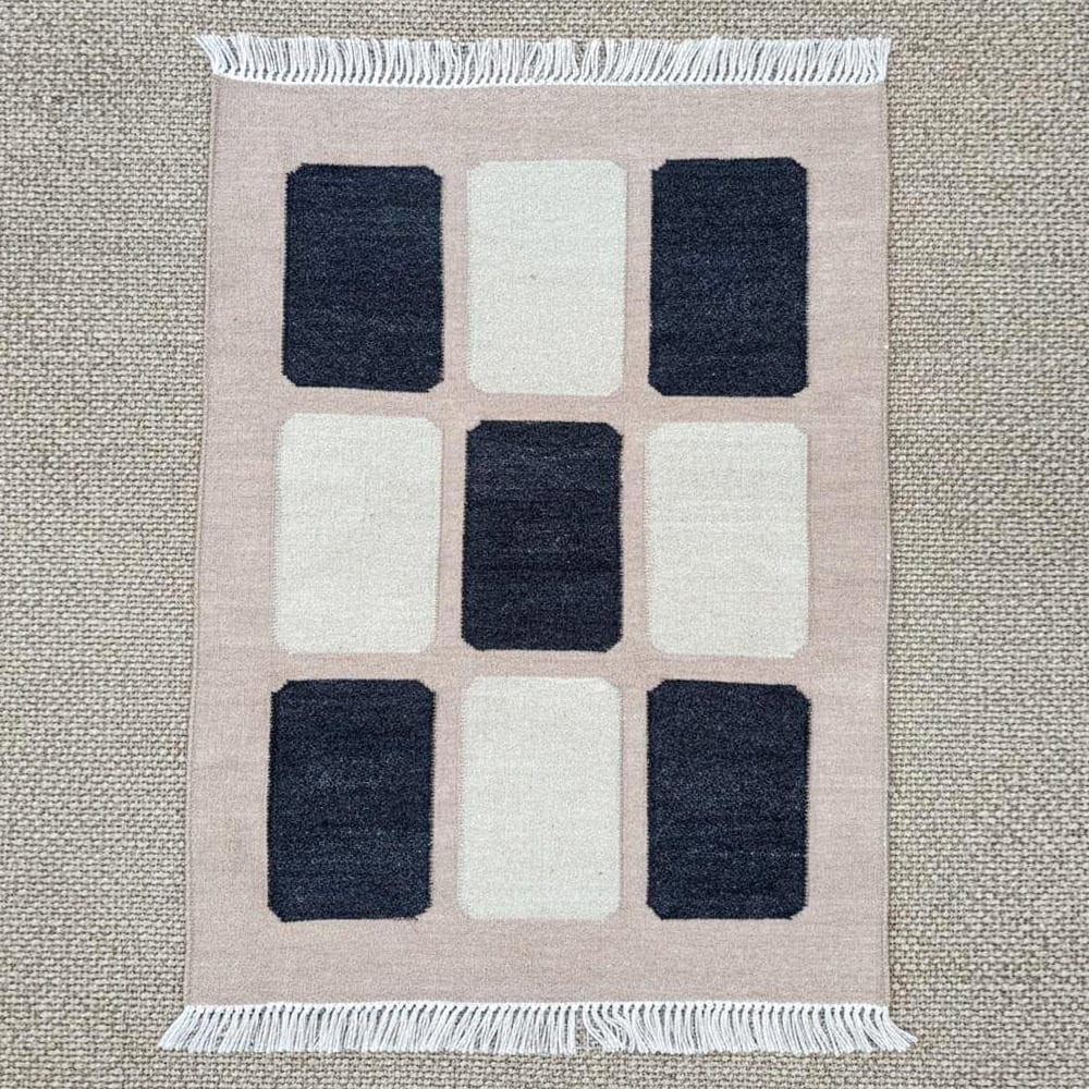 Handmade Wool Multicolor Vintage Dhurrie For Living